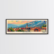 Load image into Gallery viewer, Brčko Bosnia Wall Art, Panoramic Travel Poster, Panoramic Framed Canvas Print, City Wall Art, Wall Hanging Home Decor, Travel Art