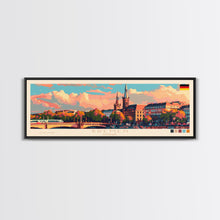 Load image into Gallery viewer, Bremen Germany Wall Art, Panoramic Travel Poster, Panoramic Framed Canvas Print, City Wall Art, Wall Hanging Home Decor, Travel Art