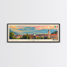 Load image into Gallery viewer, Brescia Italy Travel Print Wall Art, Panoramic City Art, Travel Art, Wall Decor, Vacation Gift, Framed Canvas Print Or Metal Art