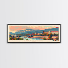 Cargar imagen en el visor de la galería, Cheboksary Russia Travel Art, City Art, Framed Canvas Print or Metal Wall Art, Europe Travel Poster, Panoramic Wall Art, Extra Wide Wall Art