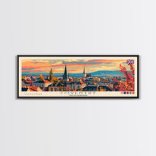 Load image into Gallery viewer, Coventry United Kingdom Wall Art, Panoramic Travel Poster, Panoramic Framed Canvas Print, City Wall Art, Wall Hanging Home Decor, Travel Art