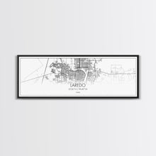 Load image into Gallery viewer, Panoramic Laredo City Map, Texas Art, Map Print, Minimalist Wall Art, Canvas Art, Housewarming Gift, Street Map Art, Closing Gift