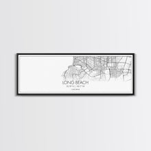 Load image into Gallery viewer, Panoramic Long Beach City Map, California Art, Map Print, Minimalist Wall Art, Canvas Art, Housewarming Gift, Street Map Art, Closing Gift