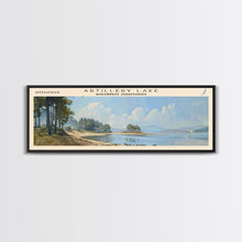 Load image into Gallery viewer, Artillery Lake Panoramic Framed Canvas Print, Lake House Art, Modern Decor, Travel Poster, Scenic View, Home Decoration