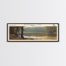 Load image into Gallery viewer, Banning Lake Indiana Framed Canvas Print, Lake House Decor, Panoramic Scenic Painting, Travel Poster, Rustic Art, Nature Wall Art