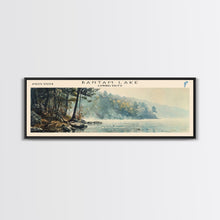 Load image into Gallery viewer, Bantam Lake Connecticut Lake House Art, Framed Canvas Print, Panoramic Travel Poster, Scenic View, Modern Decor, Water Reflection