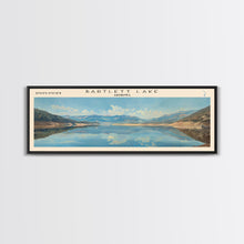 Load image into Gallery viewer, Bartlett Lake Arizona Framed Canvas Print, Panoramic Lake House Art, Scenic Painting, Travel Poster, Minimalist Wall Art, Home Decor