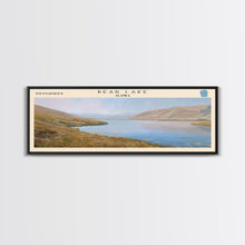 Load image into Gallery viewer, Bear Lake USA North Slope Alaska Panoramic Framed Canvas Print, Lake House Decor, Scenic Painting, Travel Poster, Nature Scene