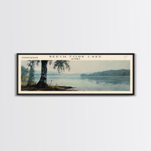 Load image into Gallery viewer, Beech Fork Lake West Virginia Framed Canvas Print, Panoramic Lake House Art, Scenic Painting, Travel Poster, Rustic Decor, Nature Scene