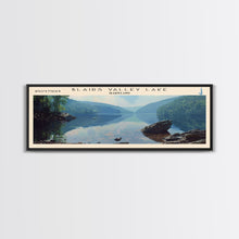 Load image into Gallery viewer, Blairs Valley Lake Maryland Framed Canvas Print, Panoramic Lake House Decor, Scenic View, Travel Poster, Rustic Art, Lake Painting