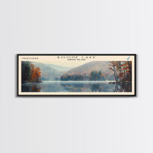 Load image into Gallery viewer, Boone Lake Rhode Island Framed Canvas Print, Panoramic Lake House Decor, Scenic View, Travel Poster, Rustic Art, Lake Painting