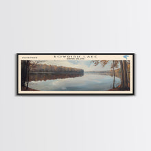 Load image into Gallery viewer, Bowdish Lake Rhode Island Framed Canvas Print, Lake House Art, Panoramic Travel Poster, Wall Art, Modern Lake Painting, Home Decor