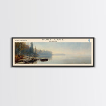 Carregar imagem no visualizador da galeria, Burt Lake Michigan Framed Canvas Print, Panoramic Lake House Decor, Wall Art, Travel Poster, Rustic Lake Painting, Nature Art