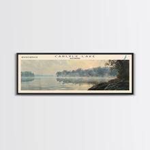 Carregar imagem no visualizador da galeria, Carlyle Lake Illinois Framed Canvas Print, Lake House Decor, Panoramic Wall Art, Travel Poster, Rustic Lake Painting, Nature Art