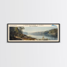 Cargar imagen en el visor de la galería, Christine Lake New Hampshire Framed Canvas Print, Lake House Art, Panoramic Wide Art, Travel Poster, Rustic Lake Painting, Home Decor