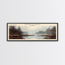 Load image into Gallery viewer, Davy Lake Framed Canvas Print, Lake House Decor, Panoramic Wall Art, Travel Poster, Rustic Lake Painting, Home Decor