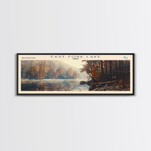 Load image into Gallery viewer, East Fork Lake Ohio Framed Canvas Print, Lake House Decor, Panoramic Wall Art, Travel Poster, Modern Lake Painting, Nature Art