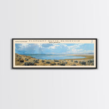 Load image into Gallery viewer, Elephant Butte Reservoir New Mexico Framed Canvas Print, Panoramic Lake House Decor, Wall Art, Travel Poster, Rustic Lake Painting, Nature Art