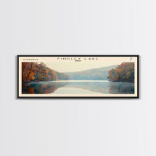 Cargar imagen en el visor de la galería, Findley Lake Ohio Framed Canvas Print, Lake House Art, Panoramic Travel Poster, Wall Art, Vibrant Lake Painting, Home Decor
