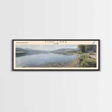 Carregar imagem no visualizador da galeria, Fish Lake Utah Framed Canvas Print, Panoramic Lake House Decor, Wall Art, Travel Poster, Tranquil Lake Painting, Nature Art
