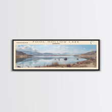 Carregar imagem no visualizador da galeria, Fool Hollow Lake Arizona Framed Canvas Print, Panoramic Lake House Decor, Wall Art, Travel Poster, Majestic Lake Painting, Nature Art