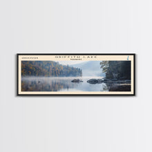 Load image into Gallery viewer, Griffith Lake Vermont Framed Canvas Print, Lake House Decor, Panoramic Wall Art, Travel Poster, Beautiful Lake Painting, Nature Art