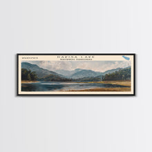 Carregar imagem no visualizador da galeria, Kakisa Lake Framed Canvas Print, Lake House Art, Panoramic Wall Art, Travel Poster, Scenic Lake Painting, Home Decor