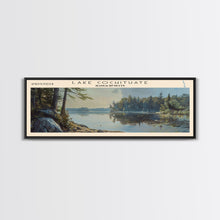 Cargar imagen en el visor de la galería, Lake Cochituate Massachusetts Framed Canvas Print, Lake House Decor, Panoramic Wall Art, Travel Poster, Beautiful Lake Painting, Nature Art