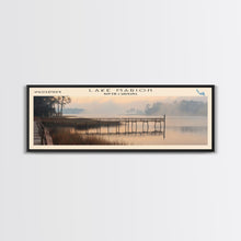 Load image into Gallery viewer, Lake Marion South Carolina Framed Canvas Print, Lake House Decor, Panoramic Wall Art, Travel Poster, Serene Lake Painting, Boho Art