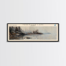 Load image into Gallery viewer, Trout Lake Canada Northwest Territories Panoramic Wall Art, Framed Canvas Print, Lake House Decor, Travel Poster, Beautiful Lake Scene, Home Decor
