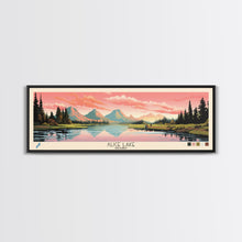 Carregar imagem no visualizador da galeria, Alice Lake Idaho Framed Canvas Print, Panoramic Wall Art, Midcentury Modern, Pop Art, Travel Poster, Lake House Decor