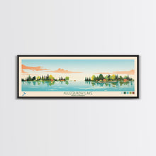 Load image into Gallery viewer, Allequash Lake Wisconsin Framed Canvas Print, Panoramic Wall Art, Midcentury Modern, Pop Art, Travel Poster, Living Room Decor