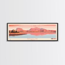 Load image into Gallery viewer, Bartlett Lake Arizona Framed Canvas Print, Panoramic Wall Art, Midcentury Modern, Pop Art, Travel Poster, Scenic Bedroom Art