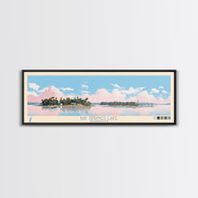 Load image into Gallery viewer, Bay Springs Lake Mississippi Framed Canvas Print, Panoramic Wall Art, Midcentury Modern, Pop Art, Travel Poster, Scenic Living Room Decor, Bedroom Art