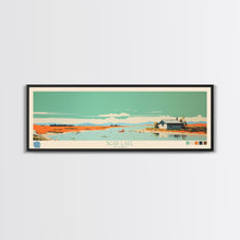 Load image into Gallery viewer, Bear Lake North Slope Alaska Framed Canvas Print, Panoramic Travel Poster, Midcentury Modern Wall Art, Pop Art, Lake House Decor, Nature Art