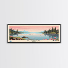 Load image into Gallery viewer, Big Chapman Lake Indiana Framed Canvas Print, Panoramic Travel Poster, Midcentury Modern Wall Art, Pop Art, Nature Lake House Art, Bedroom Decor