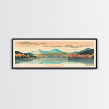 Carregar imagem no visualizador da galeria, Burnsville Lake West Virginia Framed Canvas Print, Midcentury Modern Panoramic Wall Art, Living Room Decor, Pop Art, Travel Poster Art, Scenic Nature Painting