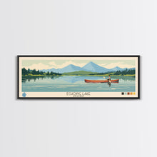 Load image into Gallery viewer, Echoing Lake Ontario Framed Canvas Print, Panoramic Art, Midcentury Modern, Pop Art, Bedroom Decor, Travel Poster, Lake View