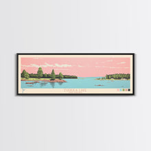 Carregar imagem no visualizador da galeria, Eufaula Lake Oklahoma Framed Canvas Print, Panoramic Art, Midcentury Modern, Pop Art, Living Room Wall Art, Travel Poster, Nature Art