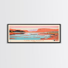 Carregar imagem no visualizador da galeria, Flaming Gorge Reservoir Utah Framed Canvas Print, Panoramic Art, Midcentury Modern, Pop Art, Living Room Decor, Travel Poster, Nature Art, Wall Art