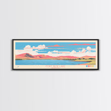 Carregar imagem no visualizador da galeria, Fort Peck Lake Montana Framed Canvas Print, Panoramic Wall Art, Midcentury Modern, Pop Art, Bedroom Decor, Travel Poster, Nature Art, Artistic Decor