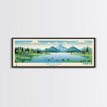 Load image into Gallery viewer, Griffith Lake Vermont Framed Canvas Print, Panoramic Wall Art, Midcentury Modern, Pop Art, Living Room Wall Art, Travel Poster, Lake View, Nature Art
