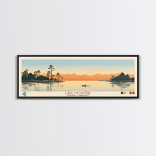 Carregar imagem no visualizador da galeria, Lake Moultrie South Carolina Framed Canvas Print, Panoramic Wall Art, Midcentury Modern, Pop Art, Bedroom Art, Travel Poster, Lake House Decor