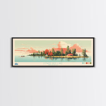 Load image into Gallery viewer, Lower Red Lake, Minnesota Panoramic Wall Art Framed Canvas Print, Midcentury Modern, Pop Art, Home Decor, Travel Poster, Living Room Art