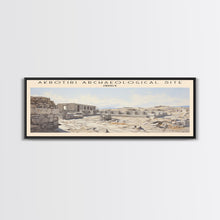 Carregar imagem no visualizador da galeria, Akrotiri Archaeological Site Framed Canvas Print Travel Poster | Wall Art | Home Decor | Gift For Travel Lover | Wall Hanging | Original Art