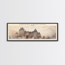 Cargar imagen en el visor de la galería, Château Frontenac COUNTRY Travel Poster Print, Framed Canvas Print, COUNTRY Travel Art, Wood Framed Art, Wall Hanging, Home Decor