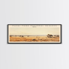 Load image into Gallery viewer, Masai Mara National Reserve Travel Print Wall Art, Travel Poster Print, Retro Style COUNTRY Home Decor, Wall Hanging, Travel Gift Idea, Unique Metal Art
