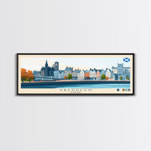 Carregar imagem no visualizador da galeria, Aberdeen, Scotland Panoramic Travel Poster Canvas Print, Aberdeen, Scotland Painting, Scotland Art, Aberdeen Panoramic Travel Art, Travel Painting