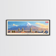 Load image into Gallery viewer, Arequipa, Peru Travel Poster Panoramic Canvas Print, Arequipa, Peru Painting, Peru Art, Arequipa Travel Art, Guest Room Painting