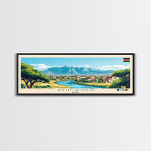 Load image into Gallery viewer, Athi River, Kenya Panoramic Travel Poster Canvas Print, Athi River, Kenya Painting, Kenya Art, Athi River Panoramic Travel Art, Travel Painting